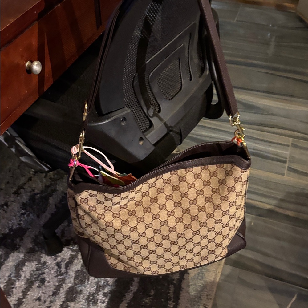 Gucci Beige and Brown GG Crossbody Bag_Asis sale. No cancellations or refunds. - Picture 13 of 16